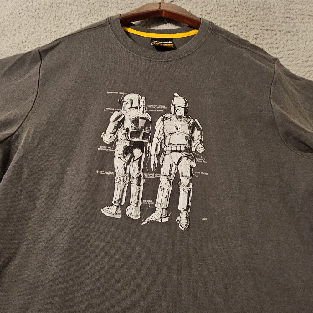 Columbia Star Wars Boba Fett Collection T-Shirt Mens Size Small Gray Graphic Tee